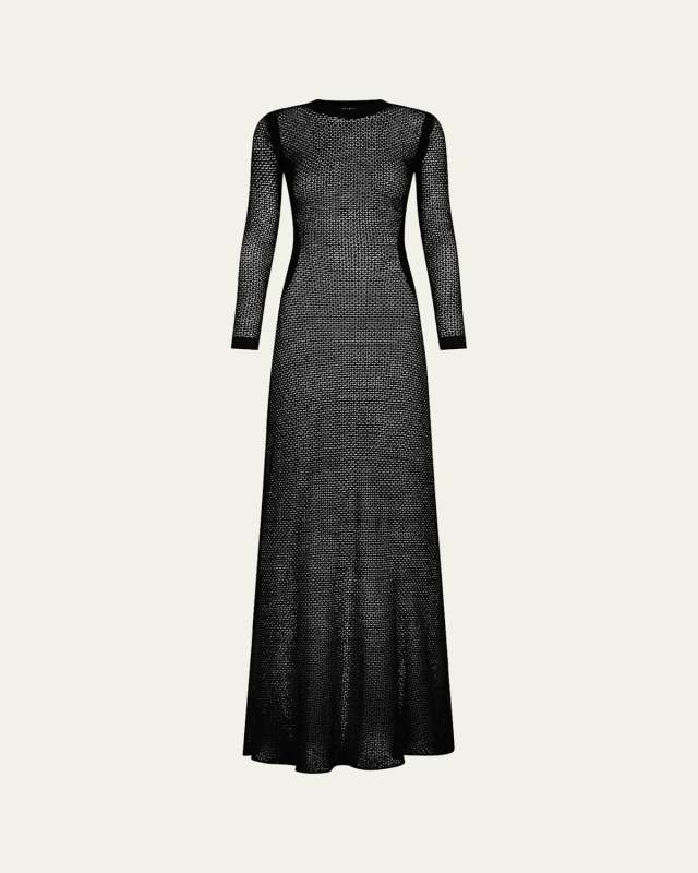 Long Open Weave Knit Dress